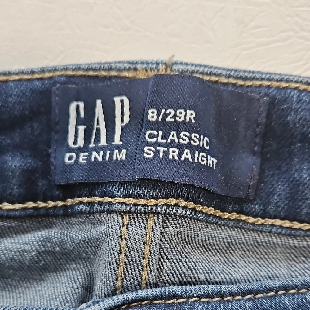 GAP Women's Dark Blue Straight Leg Jeans - Picture 2 of 5
